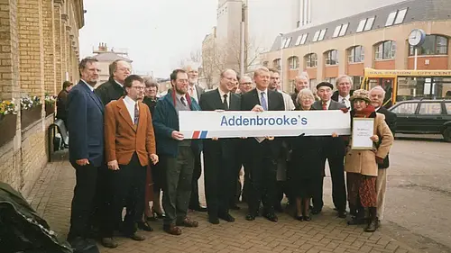 Lib Dems including Cllr Amanda Taylor campaigning for Addenbrooke's station in the 90s