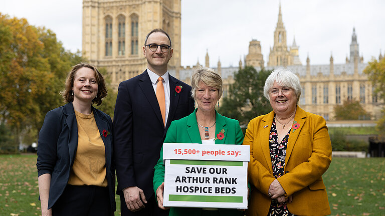 Cheney, Ian, Pippa and Charlotte with the signatures for the petition