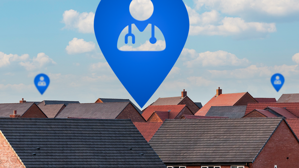 Image representing a GP above a housing development