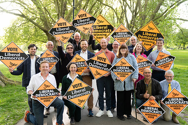 A team of happy Lib Dems