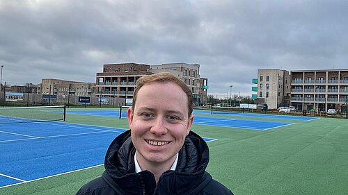 Luke Patterson on the Darwin Green Tennis Courts