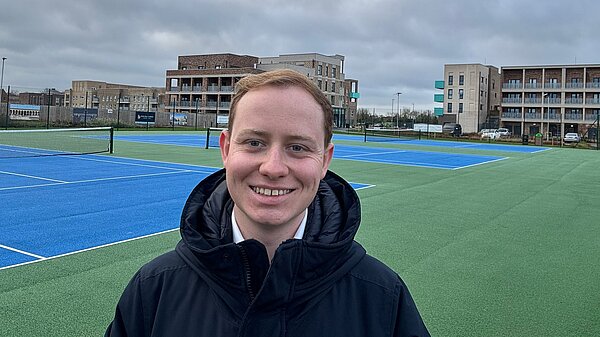 Luke on Darwin Green tennis courts