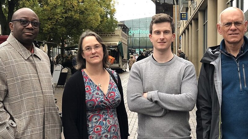 The Market Lib Dem team outside the grafton centre.