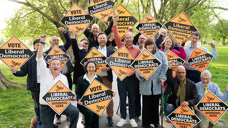 A group of happy Lib Dems